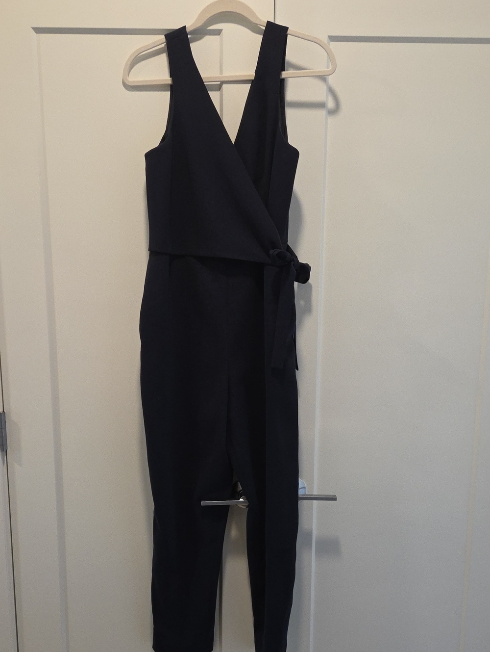 Club Monaco Navy Sleeveless Wrap-Front Jumpsuit